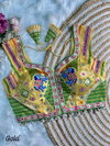 Rk Blouse Silk Kaudi Lace Mirror Work Navratri Sleeveless Blouse Wholesale Market In Surat
